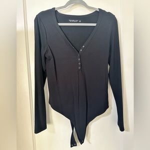 A&F Button Long Sleeve Bodysuit